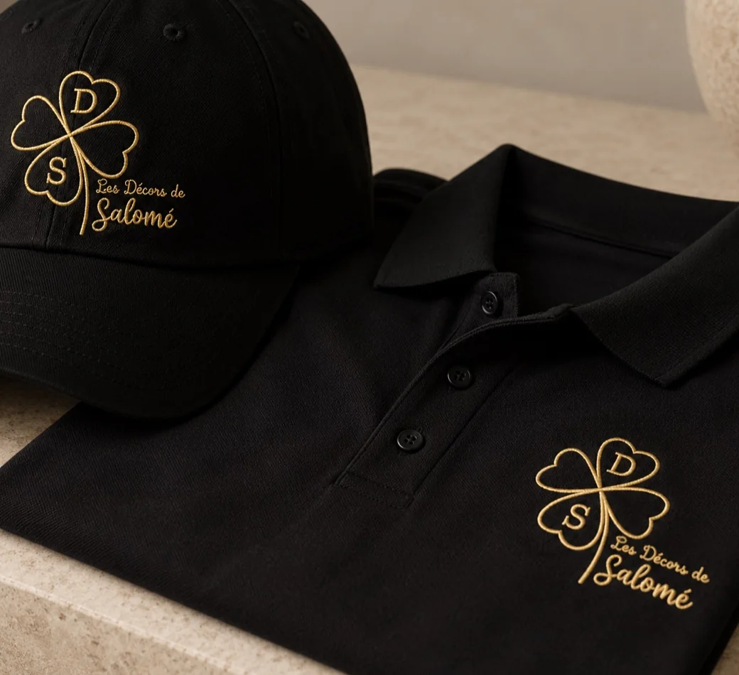 Tee-shirt et casquette personnalisés pour l'équipe des Décors de Salomé